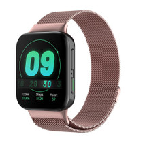For OPPO Watch 46MM Smart Watch Milanese Stainless Steel Metal Watch Band (Rose Pink)