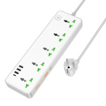 hoco AC13A Talento 5-position Socket with USB-C+3USB Ports, Cable Length: 1.5m, EU Plug(White)