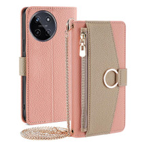 For Realme GT5 / GT5 240W Crossbody Litchi Texture Leather Phone Case(Pink)