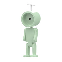 Mini Astronaut Magnetic LED Night Light Desktop Building Block Ornaments Desk Lamp, Color: Round Green