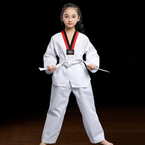 Child Adult Cotton Men And Women Taekwondo Clothing Training Uniforms, Size: 160(Striped Long Sleeves)