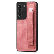 For Samsung Galaxy S21+ 5G Retro Wristband Holder Leather Back Phone Case(Pink)