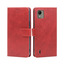 For Nokia C110 4G Calf Texture Buckle Flip Leather Phone Case(Red)