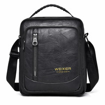 WEIXIER D288 Large Capacity Casual Crossbody Bag Business Waterproof Single Shoulder Packs(Black)