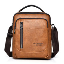 WEIXIER D288 Large Capacity Casual Crossbody Bag Business Waterproof Single Shoulder Packs(Light Brown)