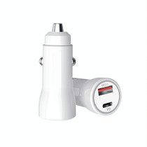 P21 Portable PD 20W + QC 3.0 18W Dual Ports Fast Car Charger(White)