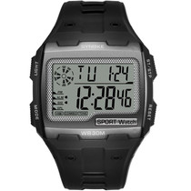 SYNOKE Square Sarge Screen Display Luminous Multifunctional Outdoor Men Sports Watch Digital Watch(Upgraded Version Black)