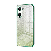 For Realme 10 Pro 5G Gradient Glitter Powder Electroplated Phone Case(Green)