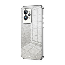 For Realme GT2 Pro Gradient Glitter Powder Electroplated Phone Case(Silver)