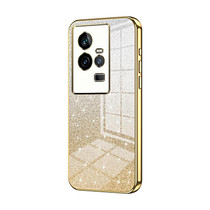 For vivo iQOO 11 Gradient Glitter Powder Electroplated Phone Case(Gold)