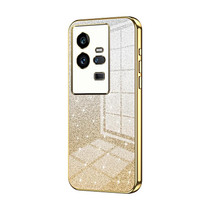 For vivo iQOO 11 Pro Gradient Glitter Powder Electroplated Phone Case(Gold)