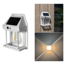 Solar Outdoor Tungsten Wall Light 3 Modes Body Sensing Waterproof Garden Villa Night Light, Spec: Regular White