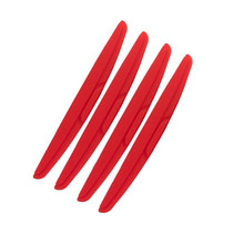 SAHNSHI 4pcs /Pack 7755 Car Door Anti-Collision Silicone Strip Bumper Mirror Thickening Decorative Stickers(Red)