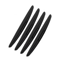 SAHNSHI 4pcs /Pack 7755 Car Door Anti-Collision Silicone Strip Bumper Mirror Thickening Decorative Stickers(Black)