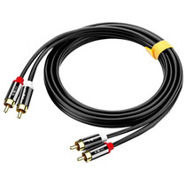 JINGHUA 2RCA Double Lotus Plug Audio Cable Left/Right Channel Stereo Amplifier Connection Wire, Length: 5m