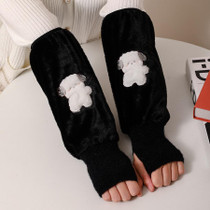 2-in-1 Multifunctional Cute Cartoon Winter Anti-dirty Warm Sleeves, Color: Puppy Black