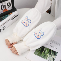 2-in-1 Multifunctional Cute Cartoon Winter Anti-dirty Warm Sleeves, Color: Rabbit White