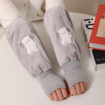 2-in-1 Multifunctional Cute Cartoon Winter Anti-dirty Warm Sleeves, Color: Puppy Gray