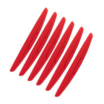 SHANSHI 6pcs /Pack 7755 Car Door Anti-Collision Silicone Strip Bumper Mirror Thickening Decorative Stickers(Red)