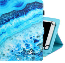 10 inch Universal Colored Drawing Horizontal Flip PU Leather Case with Holder & Card Slot(Blue Marble)