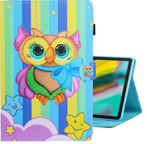 For Galaxy Tab S6 T860 Colored Drawing Horizontal Flip PU Leather Case with Holder & Card Slot & Sleep / Wake-up Function(Rainbow Owl)