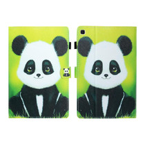 Sewing Thread Left and Right Flat Leather Case with Pen Cover & Card Slot & Buckle Anti-skid Strip and Bracket(Panda)