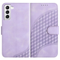 For Samsung Galaxy S21 5G YX0060 Elephant Head Embossed Phone Leather Case with Lanyard(Light Purple)