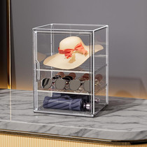 Stackable Transparent Storage Box Magnetic Suction Bookcase Handbag Display Rack, Style: Double Partition