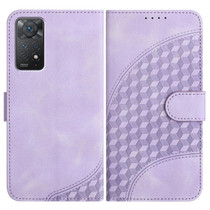 For Xiaomi Redmi Note 11 Pro 4G Global/5G Global YX0060 Elephant Head Embossed Phone Leather Case with Lanyard(Light Purple)