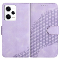 For Xiaomi Redmi Note 12 Pro+ Global YX0060 Elephant Head Embossed Phone Leather Case with Lanyard(Light Purple)