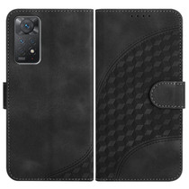 For Xiaomi Redmi Note 11 Pro 4G Global/5G Global YX0060 Elephant Head Embossed Phone Leather Case with Lanyard(Black)