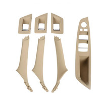 For BMW F10 / F18 5 Series 7pcs Car Inside Doors Handle Pull Trim Cover, Right Driving, 51417225874(Beige Yellow)