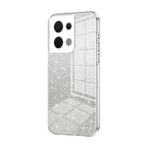 For OPPO Reno8 Gradient Glitter Powder Electroplated Phone Case(Transparent)