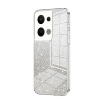 For OPPO Reno9 Pro+ Gradient Glitter Powder Electroplated Phone Case(Transparent)