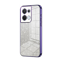 For OPPO Reno8 Gradient Glitter Powder Electroplated Phone Case(Purple)