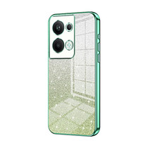 For OPPO Reno9 Pro+ Gradient Glitter Powder Electroplated Phone Case(Green)
