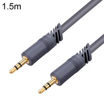 JINGHUA A240 3.5mm Male To Male Audio Cable Cell Phone Car Stereo Microphone Connection Wire, Size: 1.5m(Gray)