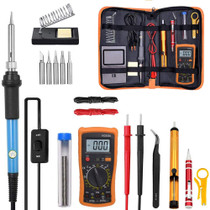 19 in 1 60W Adjustable Temperature Soldering Iron Multimeter Tool Set, Color: Blue EU Plug