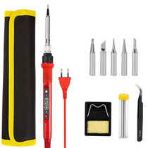 80W Internal Heating Welding Digital Display Soldering Iron Temperature Adjustment Set, Model: Red US Plug