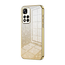 For Xiaomi Redmi Note 11 Pro+ 5G Gradient Glitter Powder Electroplated Phone Case(Gold)