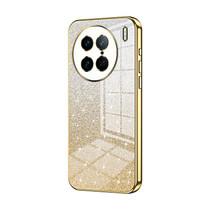 For vivo X90 Pro Gradient Glitter Powder Electroplated Phone Case(Gold)