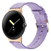 For Google Pixel Watch 2 / Pixel Watch Nylon Canvas Watch Band(Lavender Purple)