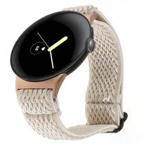 For Google Pixel Watch 2 / Pixel Watch Wave Braided Nylon Watch Band(Apricot)