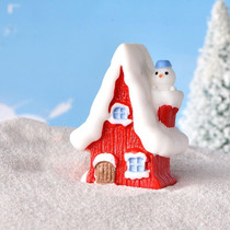 Christmas Lovely Micro Landscape Snow Ornament Decorative Accessories, Style: No.17 Snowman Christmas House
