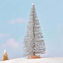 Christmas Tree Micro Landscape Accessories PVC Home Decoration Ornaments, Size: 9cm Wood-bottom Silver