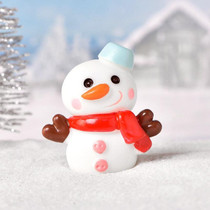 Christmas Lovely Micro Landscape Snow Ornament Decorative Accessories, Style: No.9 Long Nose Snowman Blue