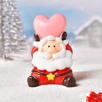 Christmas Lovely Micro Landscape Snow Ornament Decorative Accessories, Style: No.19 Holding Love Elderly