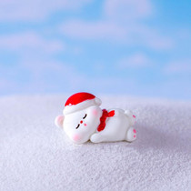 Christmas Cute Micro Landscape DIY Decorations Snowy Desktop Ornament, Style: No.10 Lying Side Bear