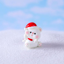 Christmas Cute Micro Landscape DIY Decorations Snowy Desktop Ornament, Style: No.5 Sitting Bear