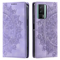 For Xiaomi Redmi K60 / K60 Pro Totem Embossed Magnetic Leather Phone Case(Purple)